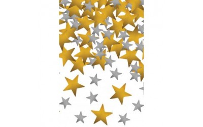 Tafelconfetti ster goud/zilver metallic